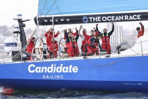 The finish of Leg 1 of The Ocean Race Europe from Lorient, France to Cascais, Portugal.